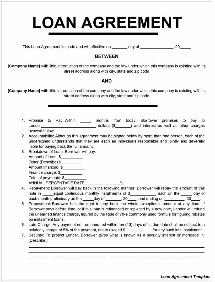 40+ Free Loan Agreement Templates [Word & Pdf] ᐅ Template Lab With Blank Legal Document Template