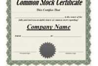 40+ Free Stock Certificate Templates (Word, Pdf) ᐅ Template Lab for Blank Share Certificate Template Free