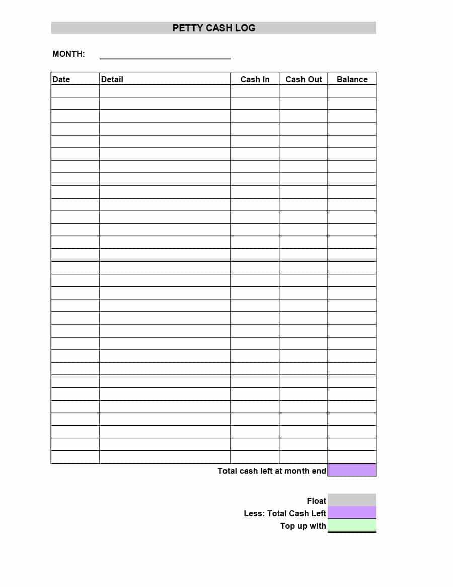 Petty Cash Expense Report Template