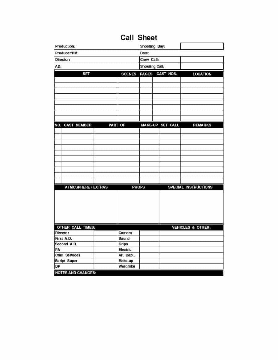 40+ Printable Call Log Templates In Microsoft Word And Excel For Blank Call Sheet Template