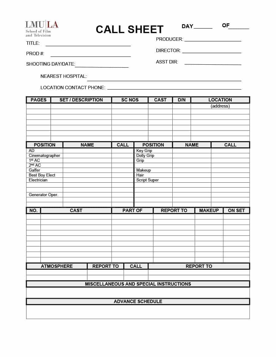 40+ Printable Call Log Templates In Microsoft Word And Excel With Regard To Blank Call Sheet Template