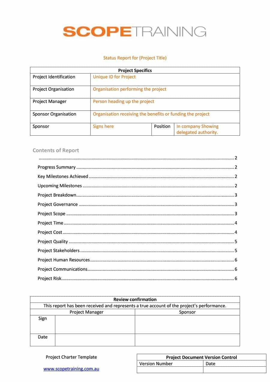 40+ Project Status Report Templates [Word, Excel, Ppt] ᐅ In It Report Template For Word