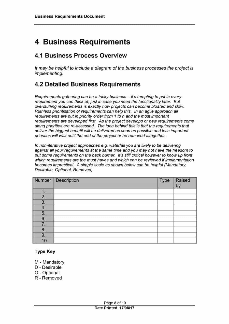 40+ Simple Business Requirements Document Templates ᐅ In Product Requirements Document Template Word