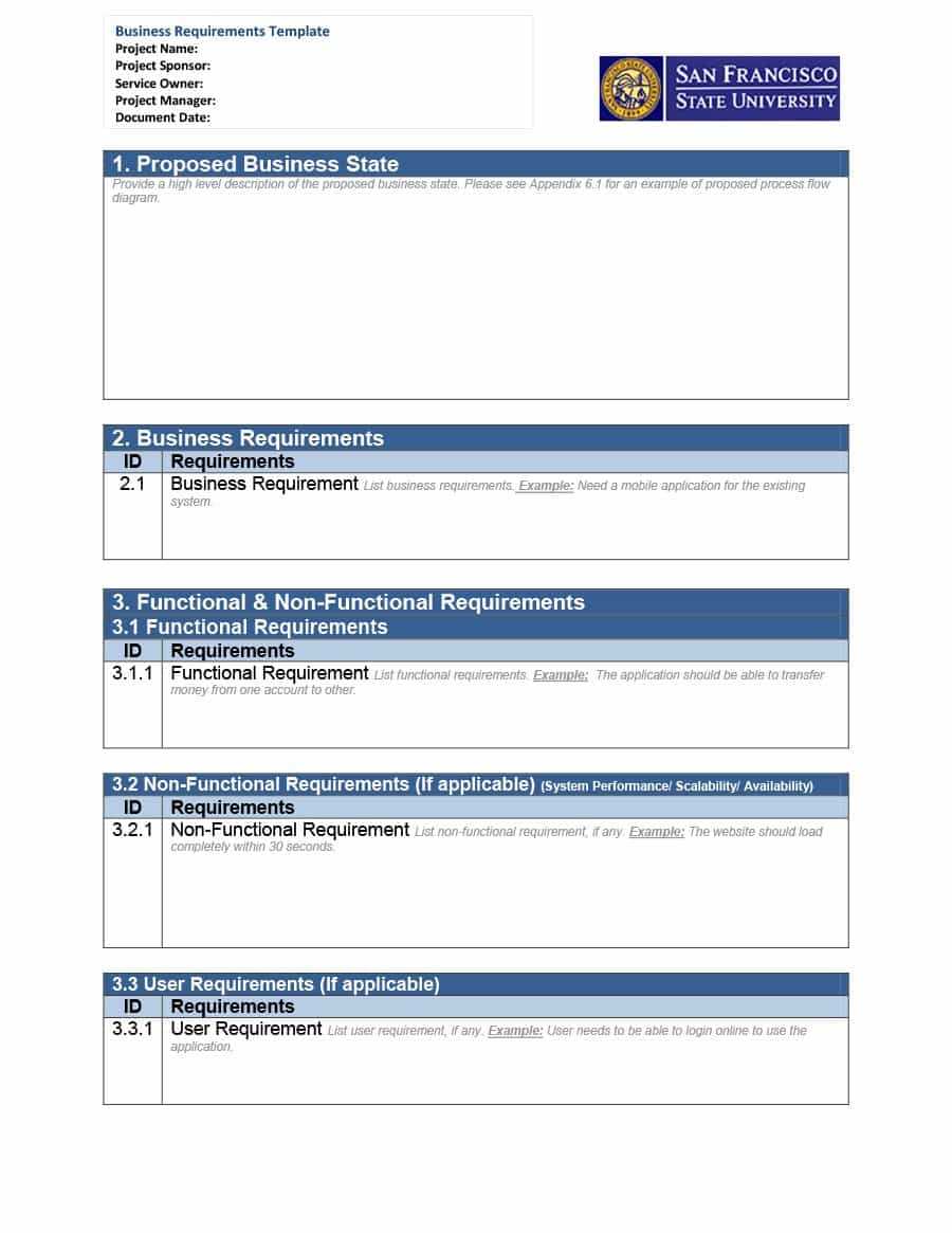40+ Simple Business Requirements Document Templates ᐅ Regarding Report Requirements Template