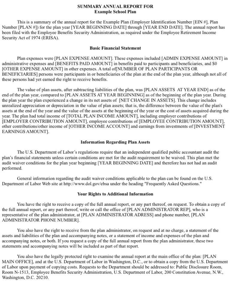 Summary Annual Report Template Sample Professional Template