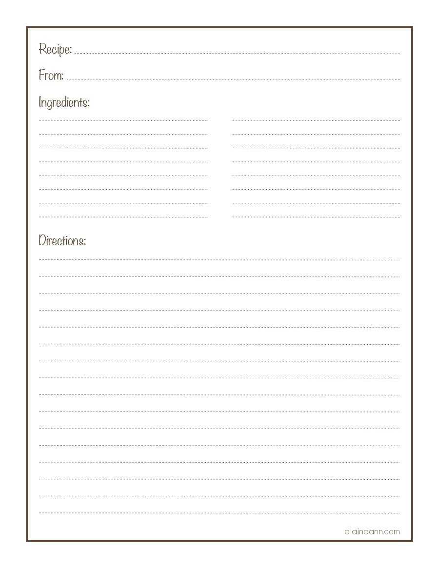 44 Perfect Cookbook Templates [+Recipe Book & Recipe Cards] In Full Page Recipe Template For Word