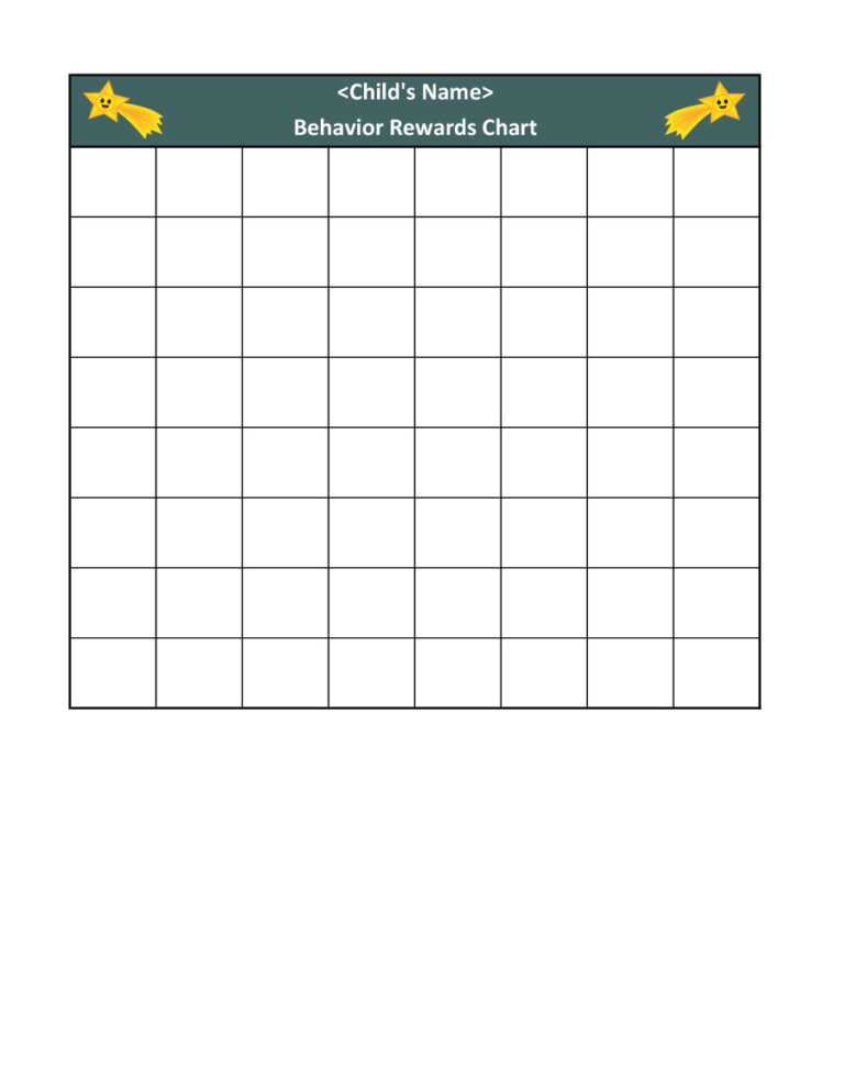 Blank Reward Chart Template