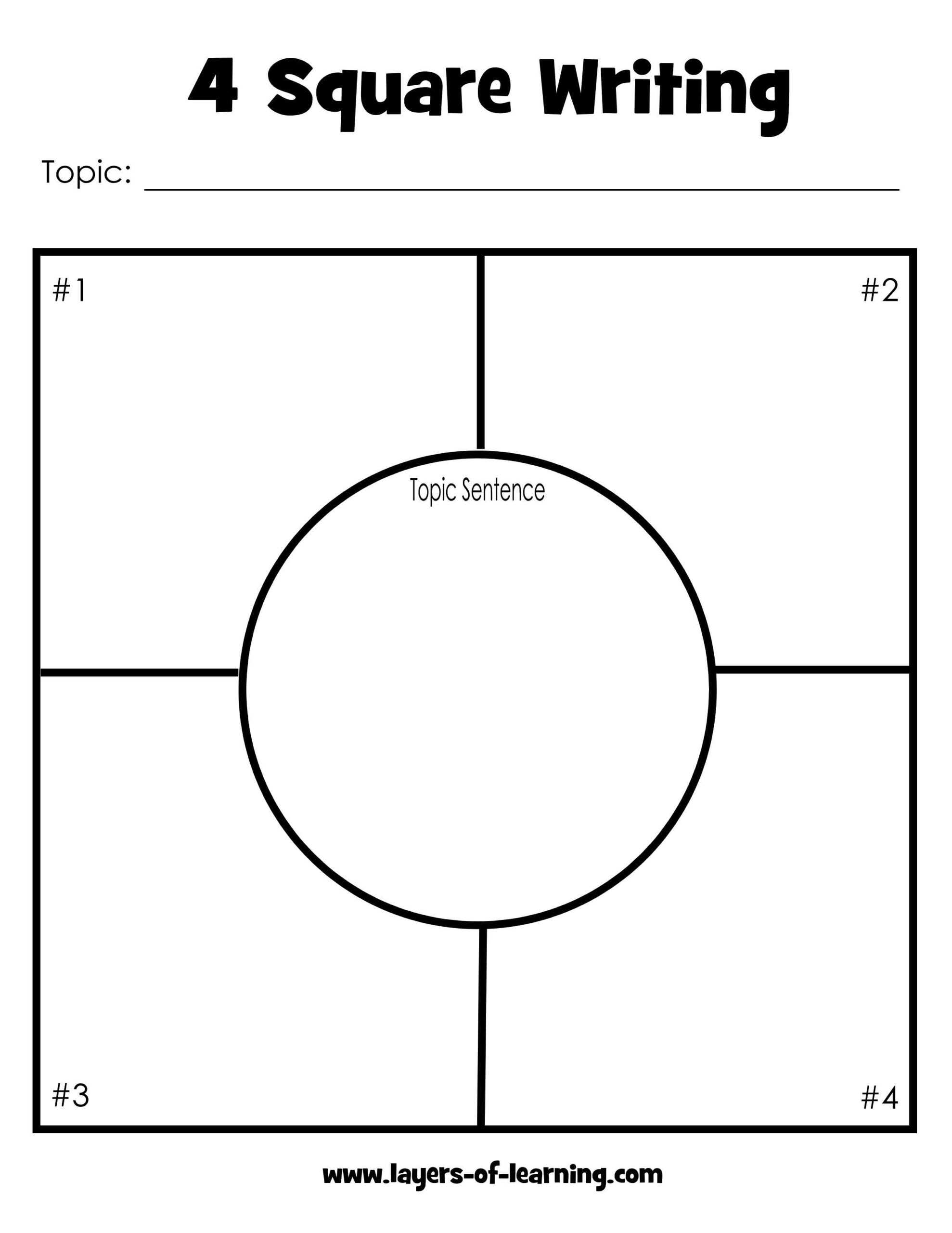 5 Best Photos Of Four Square Writing Template Printable For Blank Four Square Writing Template