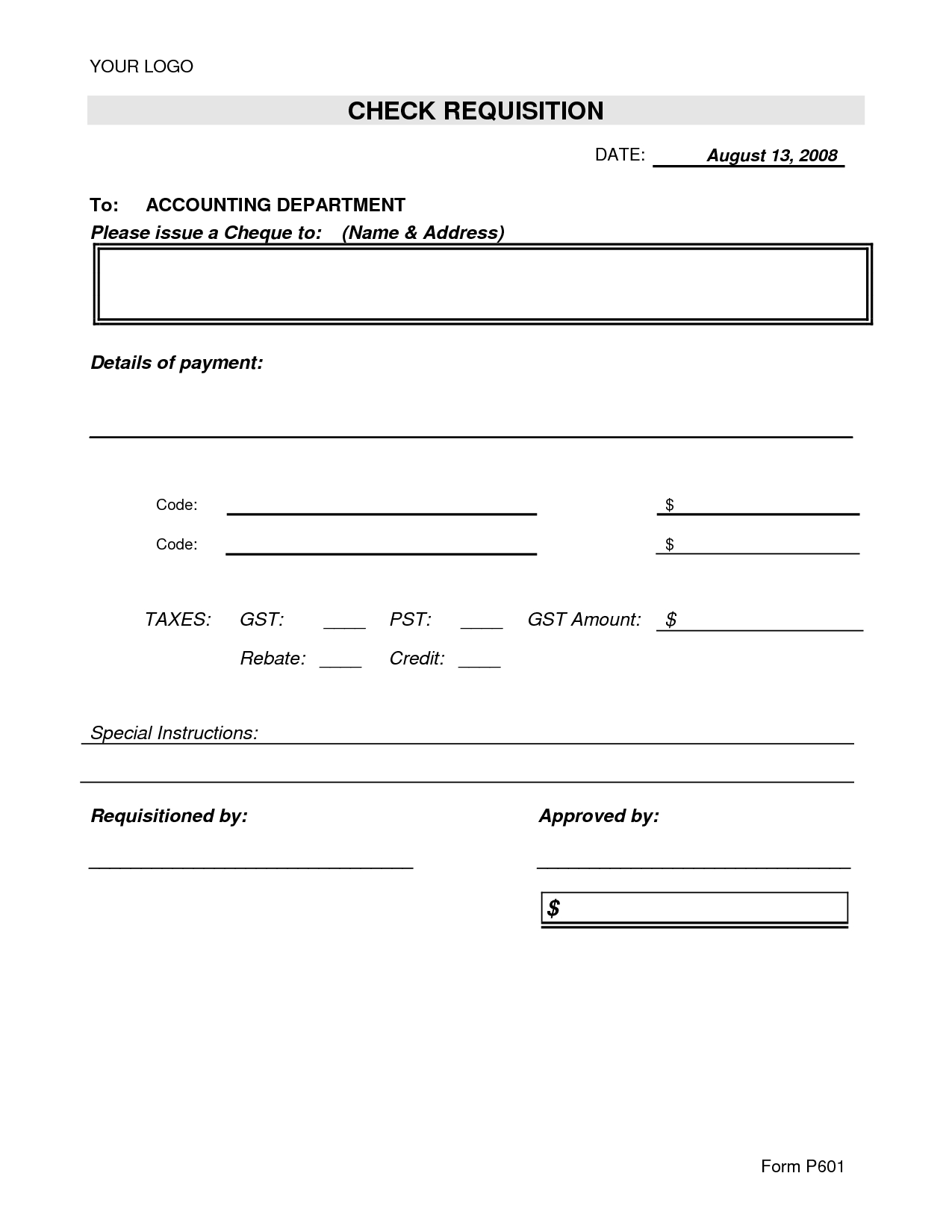 6 Best Photos Of Check Request Forms Examples – Excel Check In Check Request Template Word