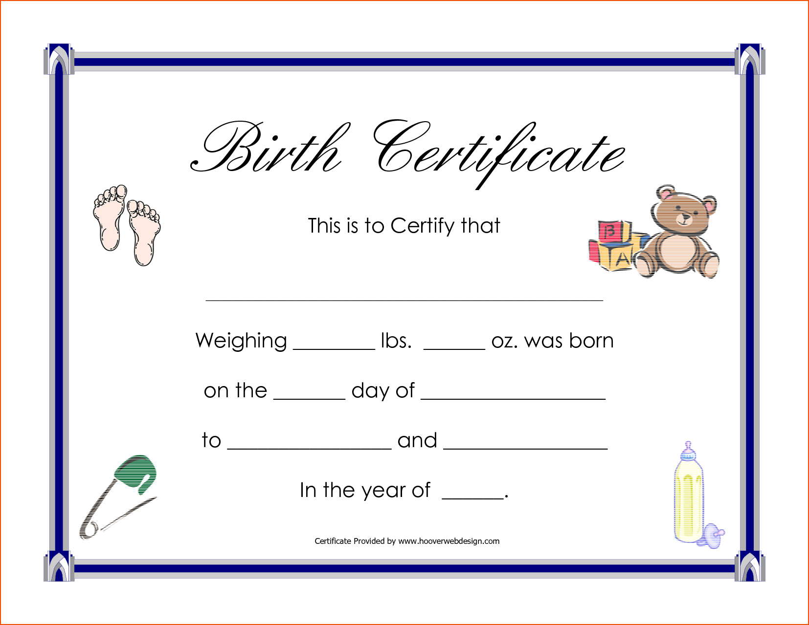 6+ Birth Certificate Templates - Bookletemplate Pertaining To Birth Certificate Template For Microsoft Word