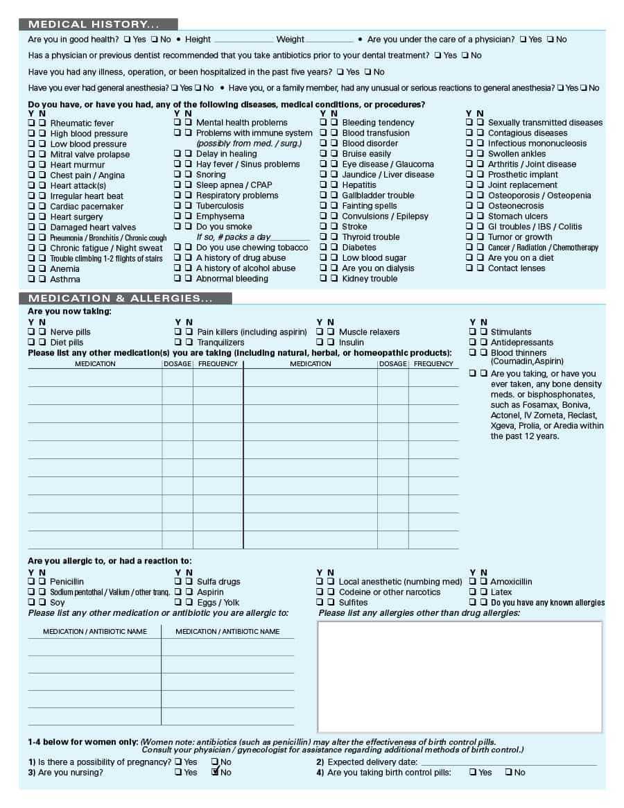 67 Medical History Forms [Word, Pdf] - Printable Templates Regarding Medical History Template Word