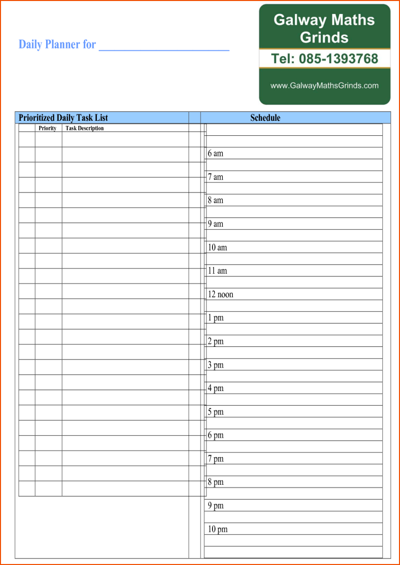 7+ Daily Planner Template Word – Bookletemplate With Blank Table Of Contents Template