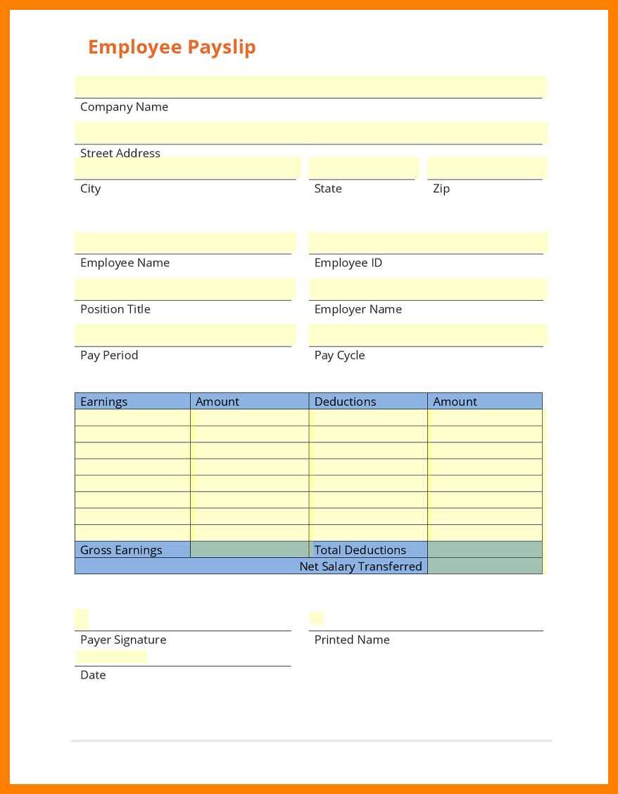 8+ Free Payslip Template Download | Shrewd Investment Within Blank Payslip Template