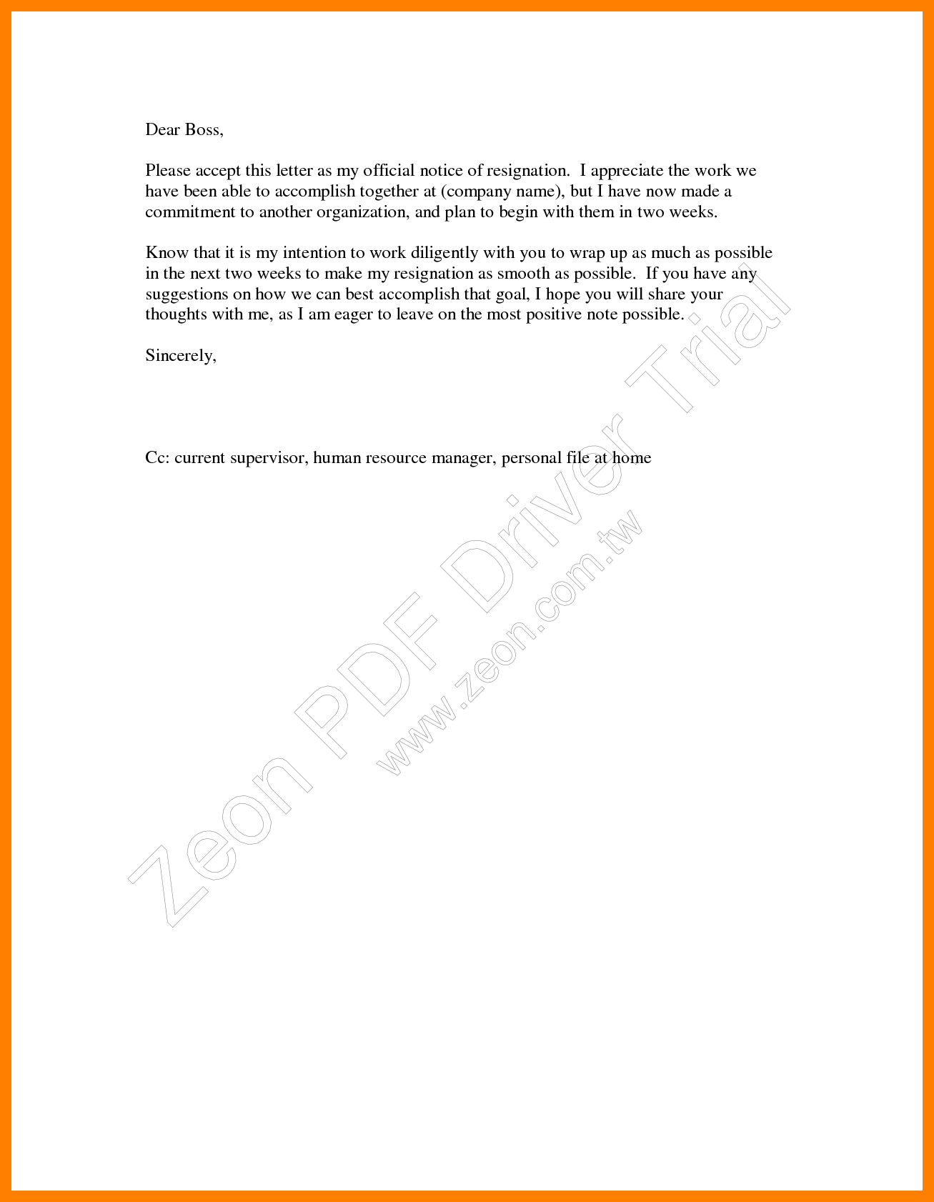 9+ 2 Weeks Notice Template Word | Time Table Chart With 2 Weeks Notice Template Word