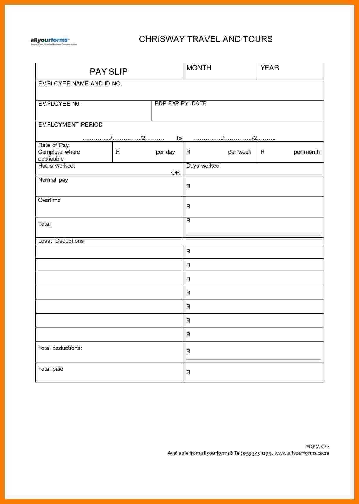 9+ Downloadable Payslip Template | Sales Slip Template Throughout Blank Payslip Template