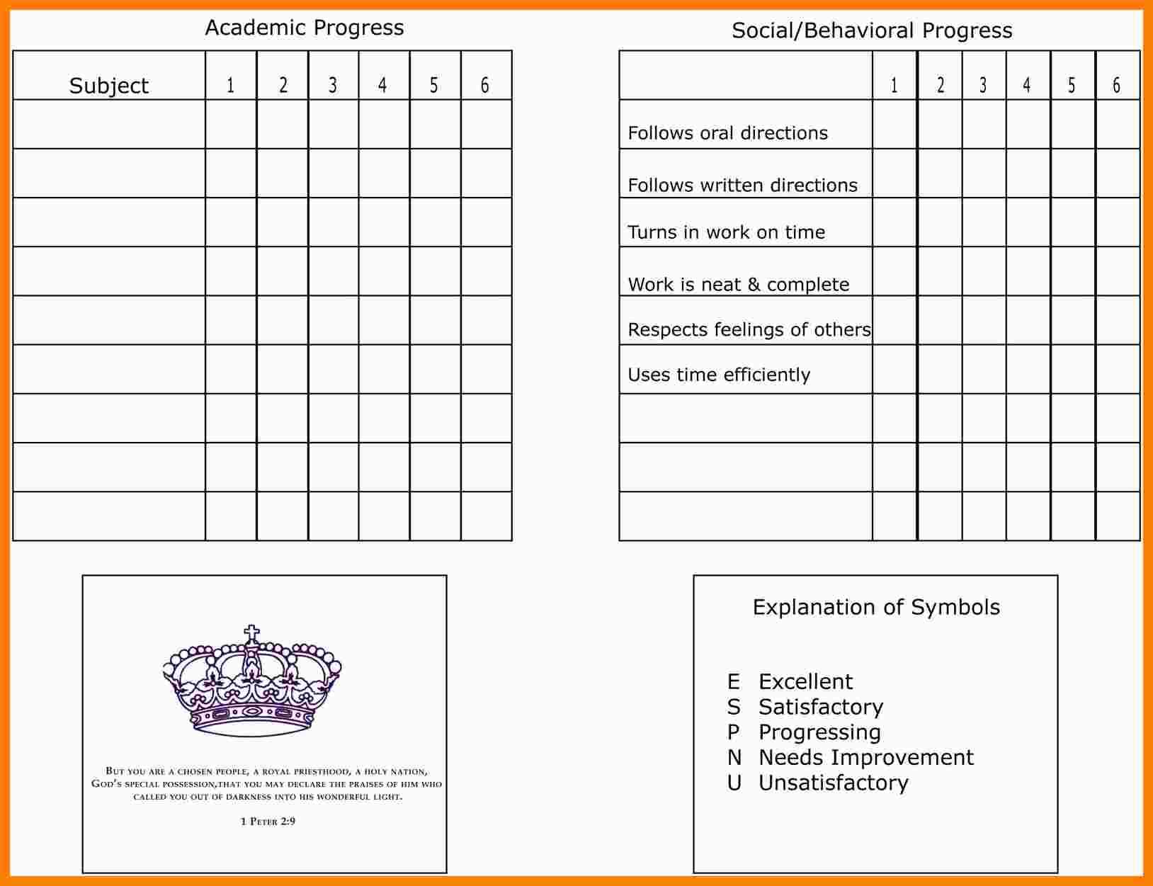 9+ Free School Report Templates | Marlows Jewellers With Regard To Blank Report Card Template