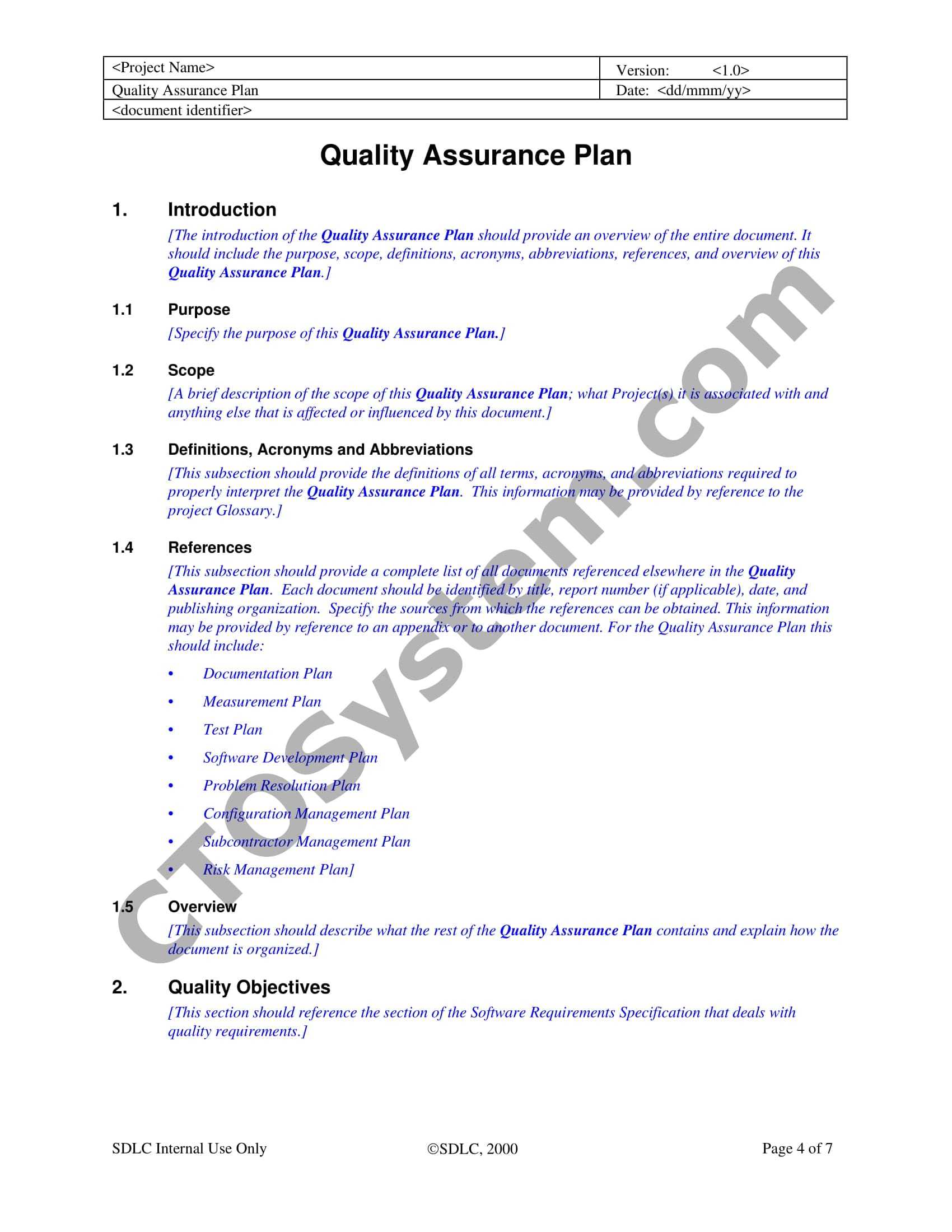 9+ Software Quality Assurance Plan Examples – Pdf | Examples Pertaining To Software Quality Assurance Report Template