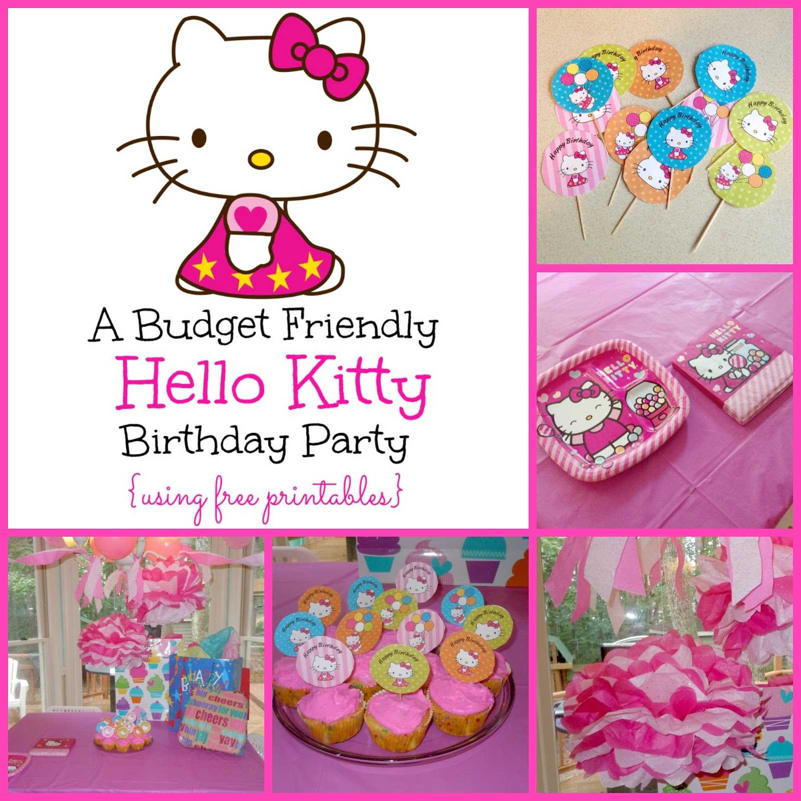 A Super Sweet Hello Kitty Birthday Party Using Free Printables With Regard To Hello Kitty Birthday Banner Template Free