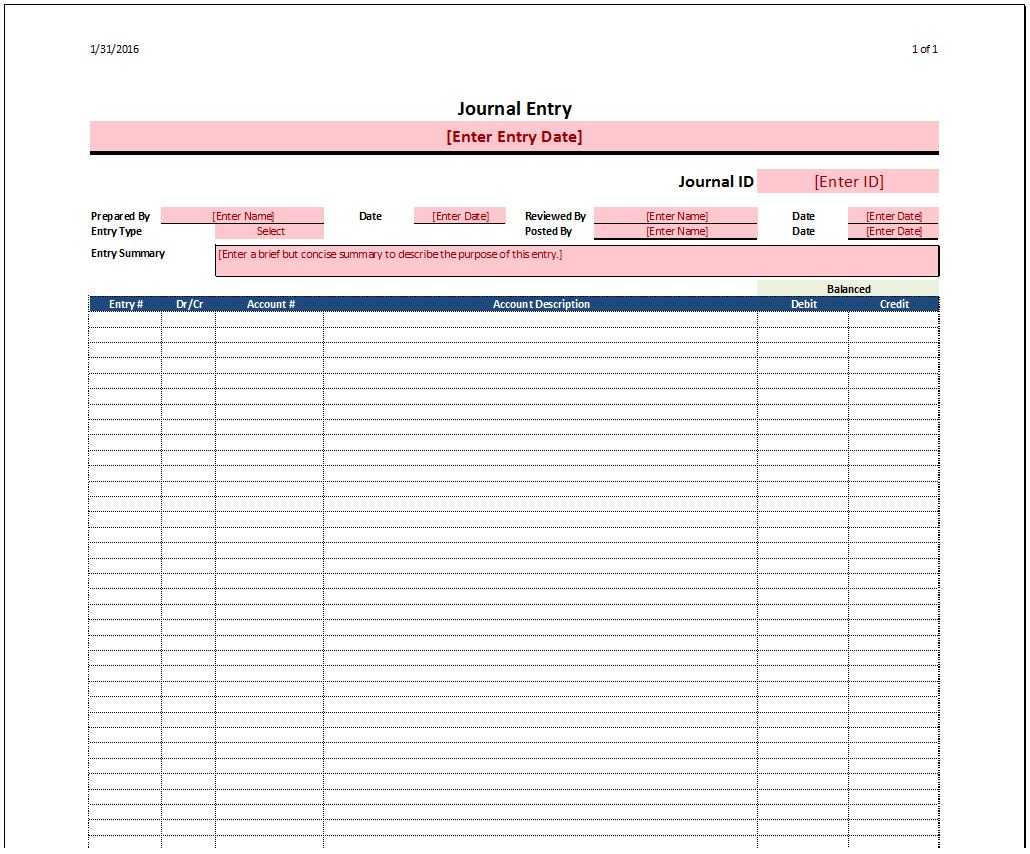 Accounting Journal Entry Template Excel – Raptor.redmini.co Regarding Double Entry Journal Template For Word