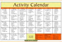 Activity Calendar Template – Printable Week Calendar within Blank Activity Calendar Template
