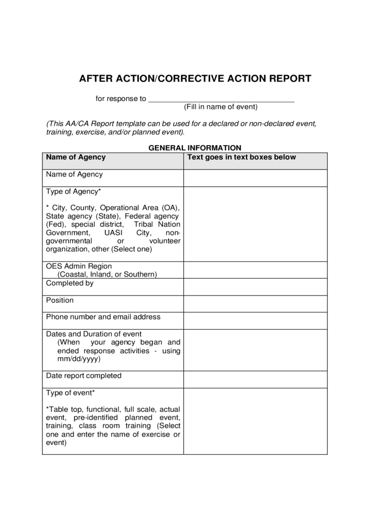 After Action Report Template – 6 Free Templates In Pdf, Word In After Event Report Template