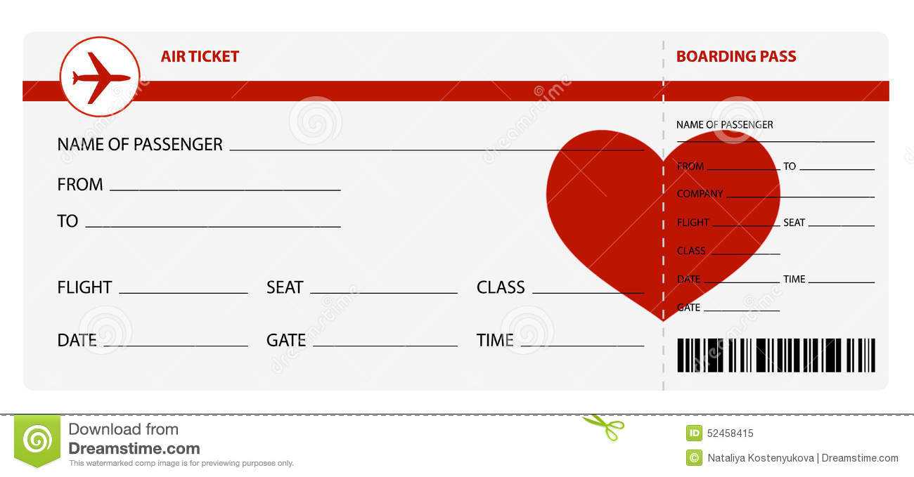 Air Ticket Stock Vector. Illustration Of Leaving, Flying With Plane Ticket Template Word