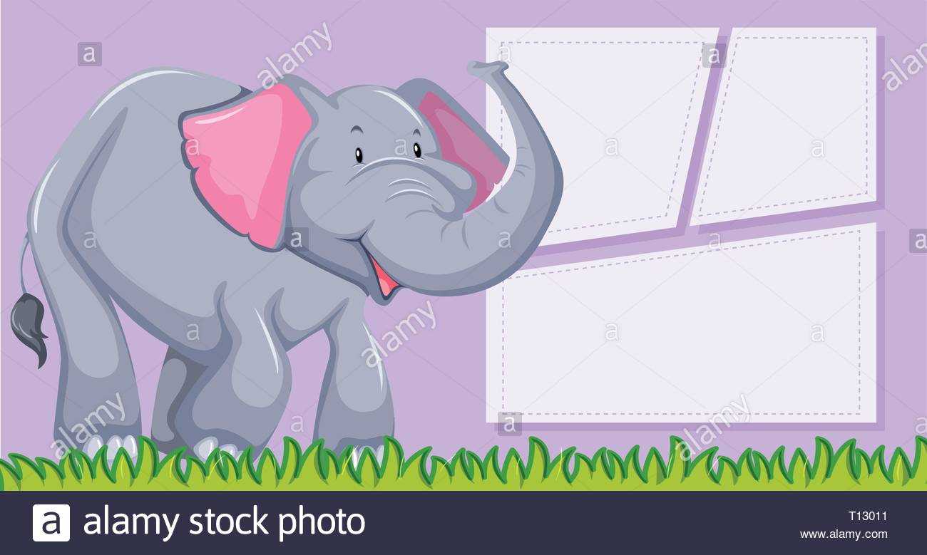 An Elephant On Blank Template Illustration Stock Vector Art Within Blank Elephant Template
