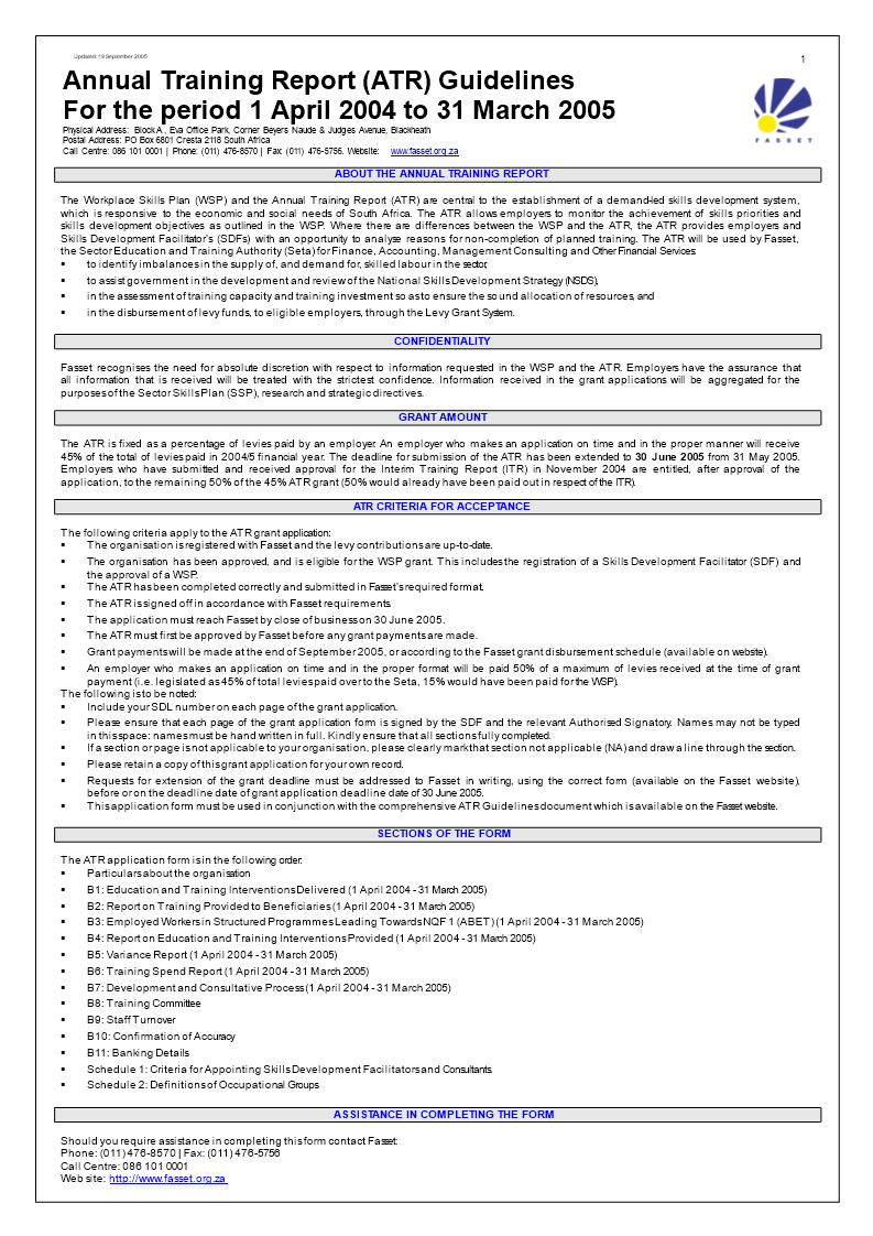 Annual Training Report (Atr) Guidelines | Templates At With Regard To Training Report Template Format