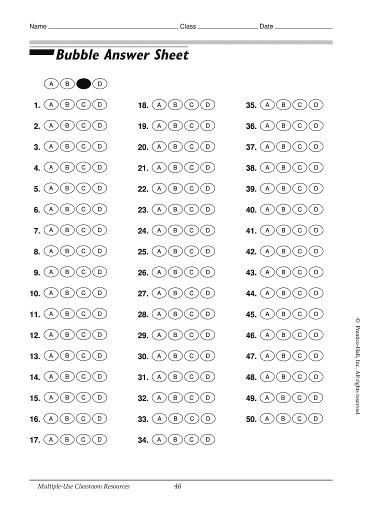 Answer Sheet Generator – Fill Online, Printable, Fillable With Regard To Blank Answer Sheet Template 1 100
