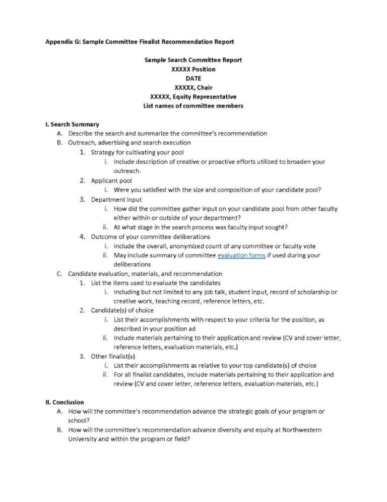 Recommendation Report Template