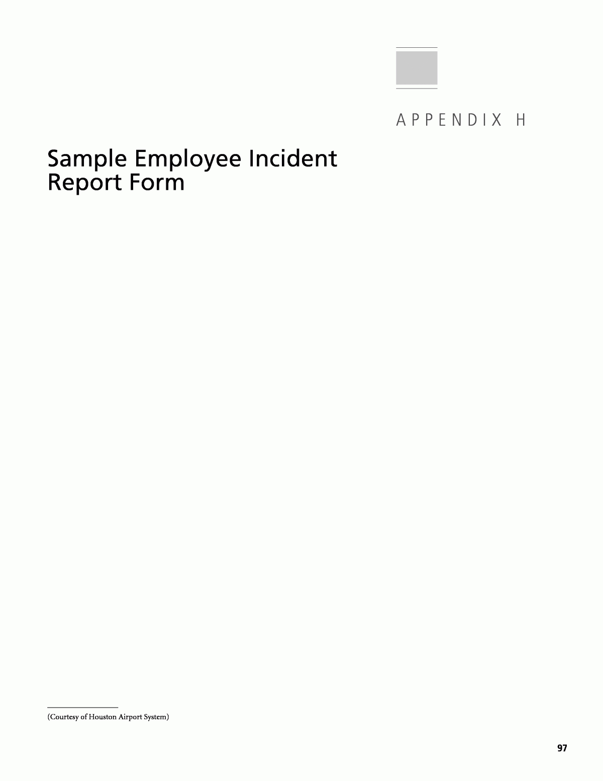 Appendix H – Sample Employee Incident Report Form | Airport With Incident Report Book Template