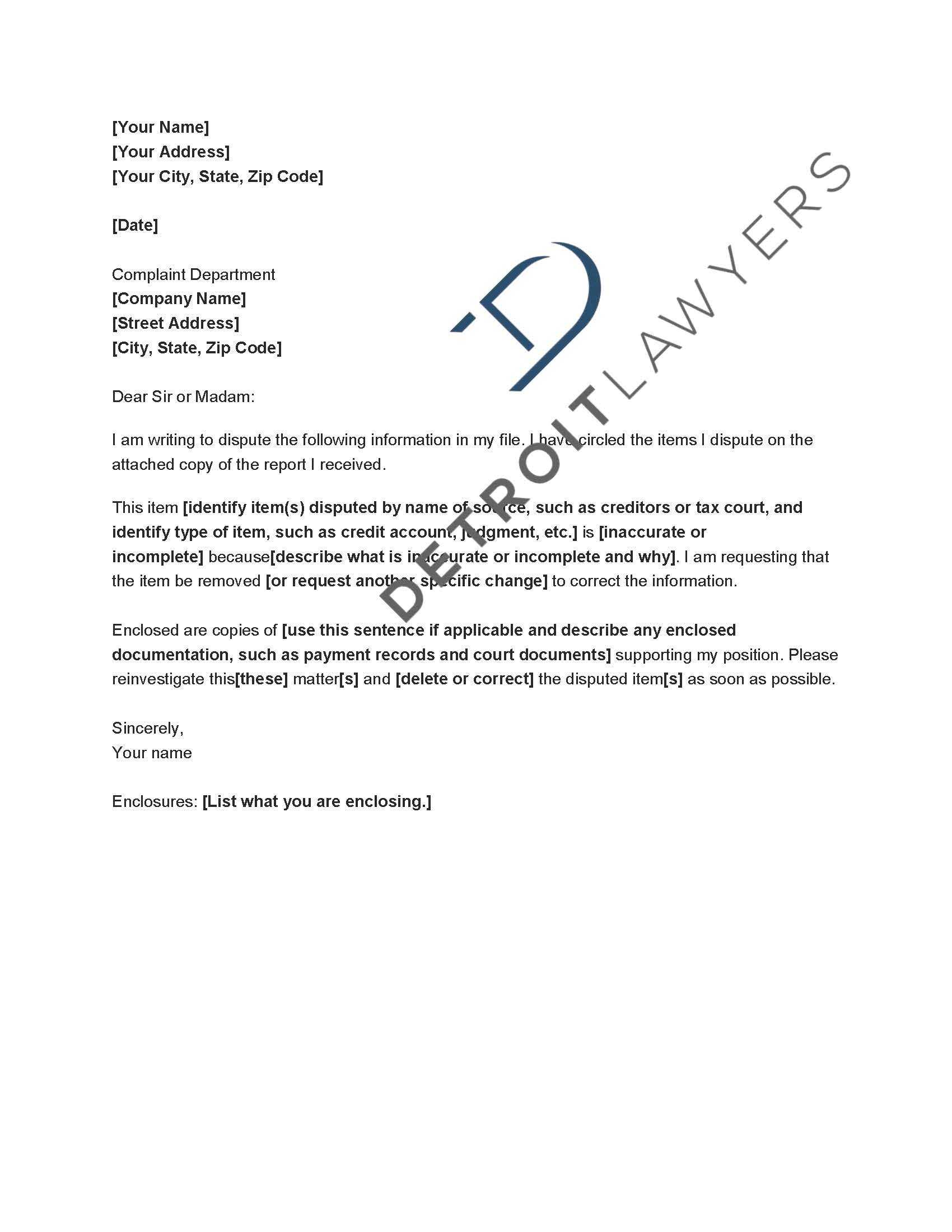 Application Letter Technical Support Customer Technical With Credit Report Dispute Letter Template