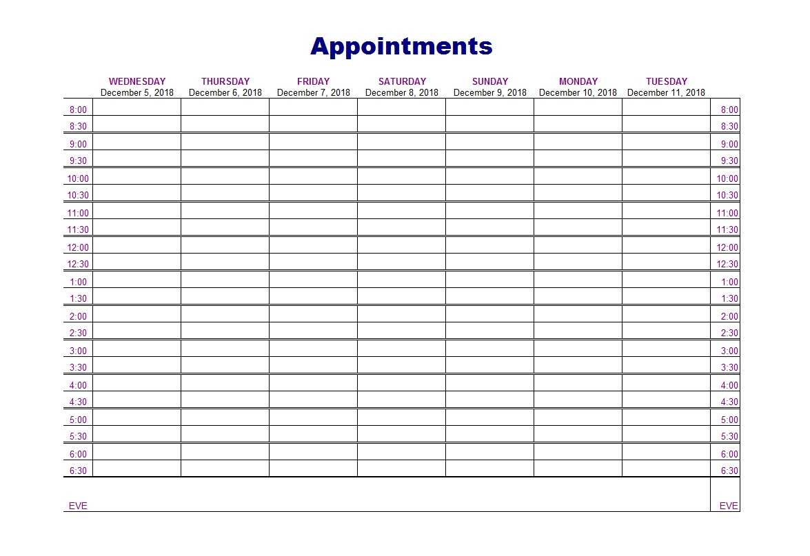 Appointment Schedule Template – Raptor.redmini.co Throughout Printable Blank Daily Schedule Template