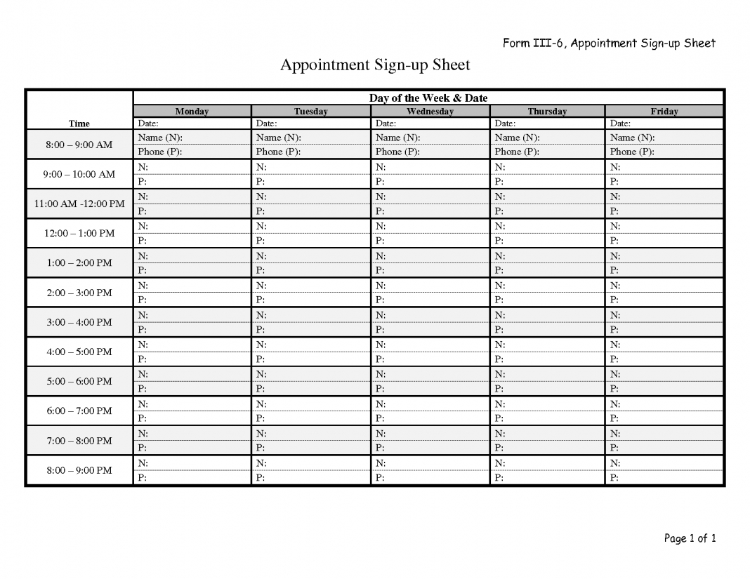 Appointment Sheet Template Spreadsheet Examples Word Sheets Pertaining To Appointment Sheet Template Word