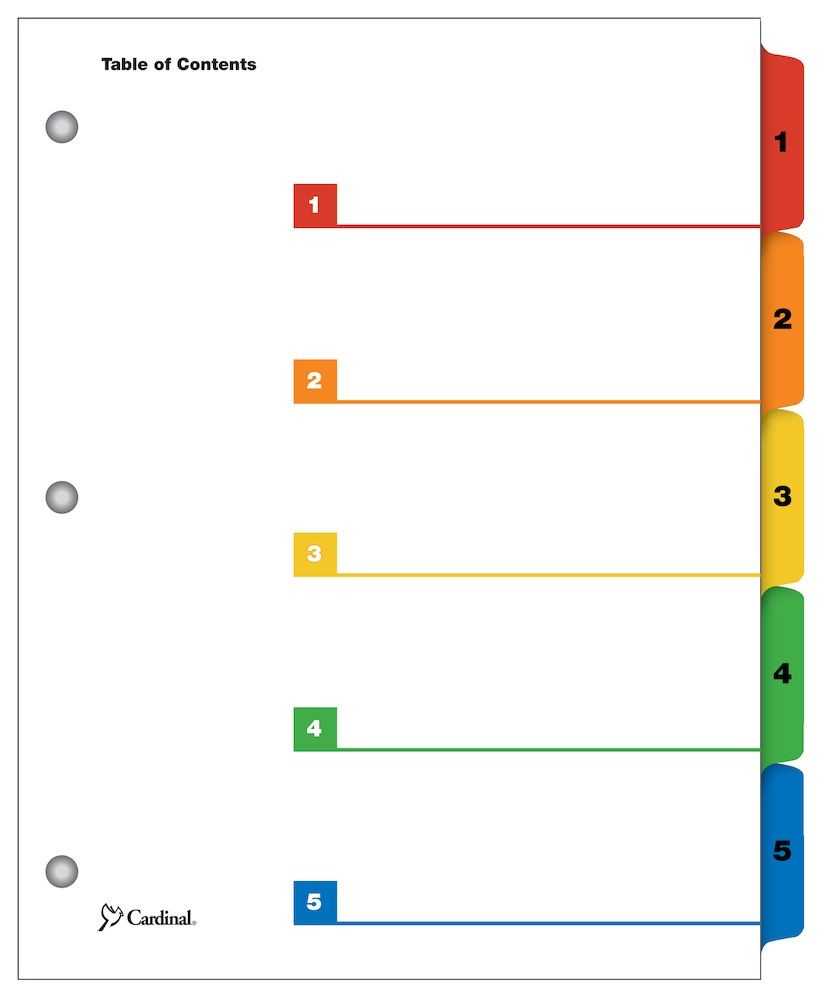 Avery 5 Tab Index Template - Raptor.redmini.co Pertaining To 8 Tab Divider Template Word