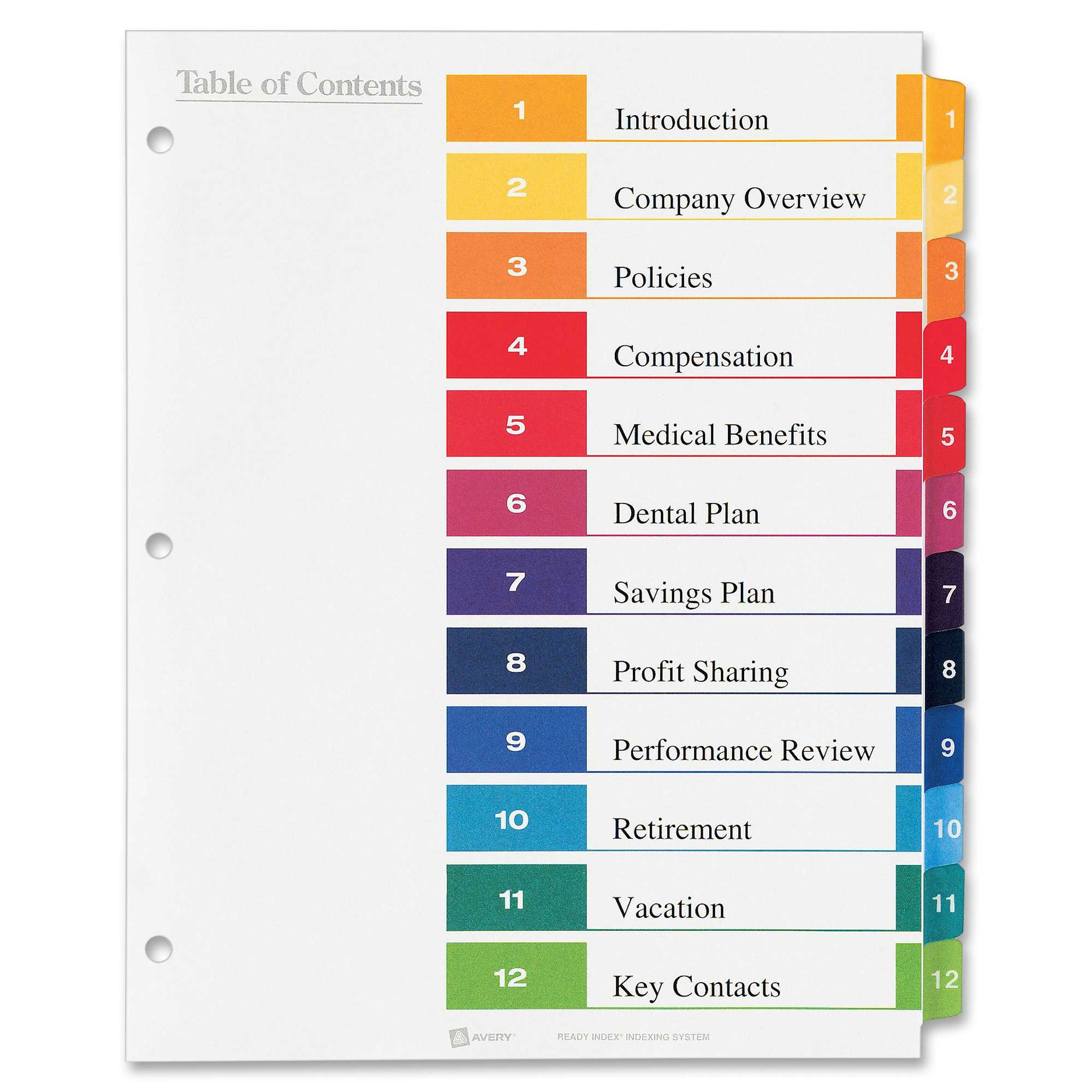 Avery Index Template – Horizonconsulting.co Intended For Microsoft Word Table Of Contents Template
