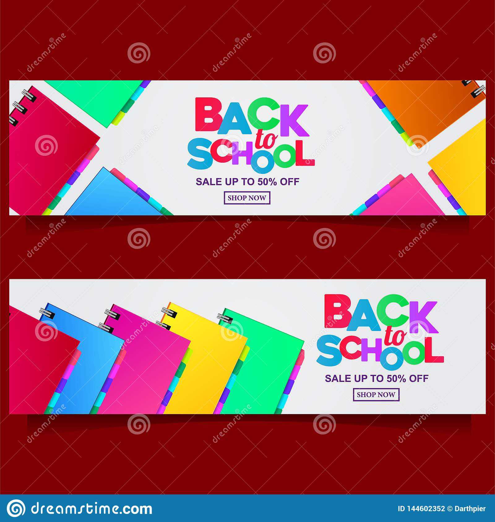 Back To School Colorful Text Banner Template With Stationary Within Classroom Banner Template