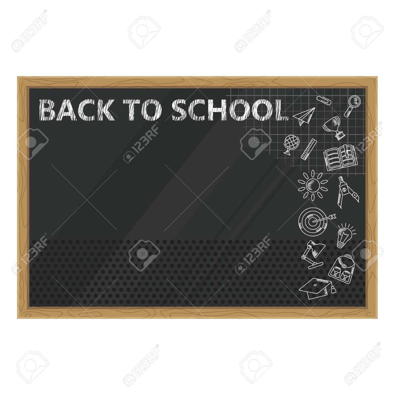 Back To School. Whiteboard In Classroom Poster And Banner Template.. Within Classroom Banner Template