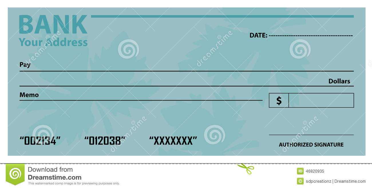 Bank Check / Cheque Template Stock Vector – Illustration Of Regarding Large Blank Cheque Template