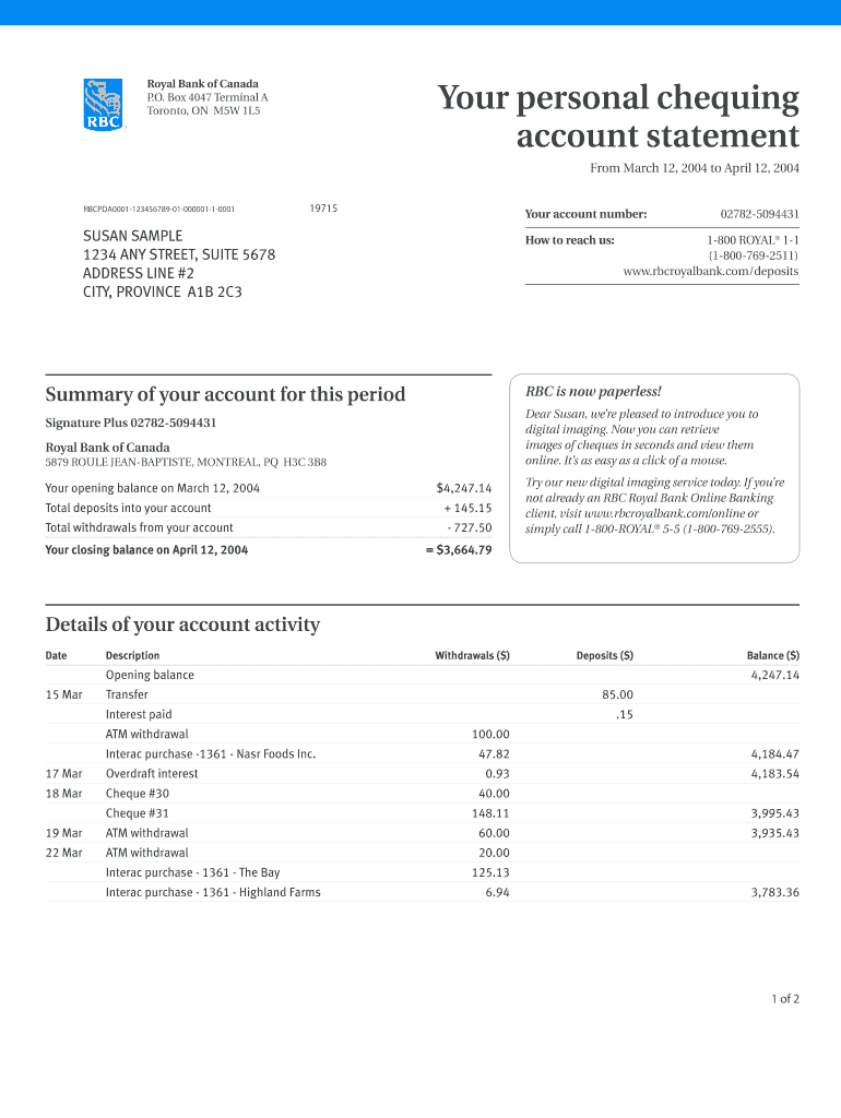 Bank Statement Generator – Fill Online, Printable, Fillable With Regard To Blank Bank Statement Template Download