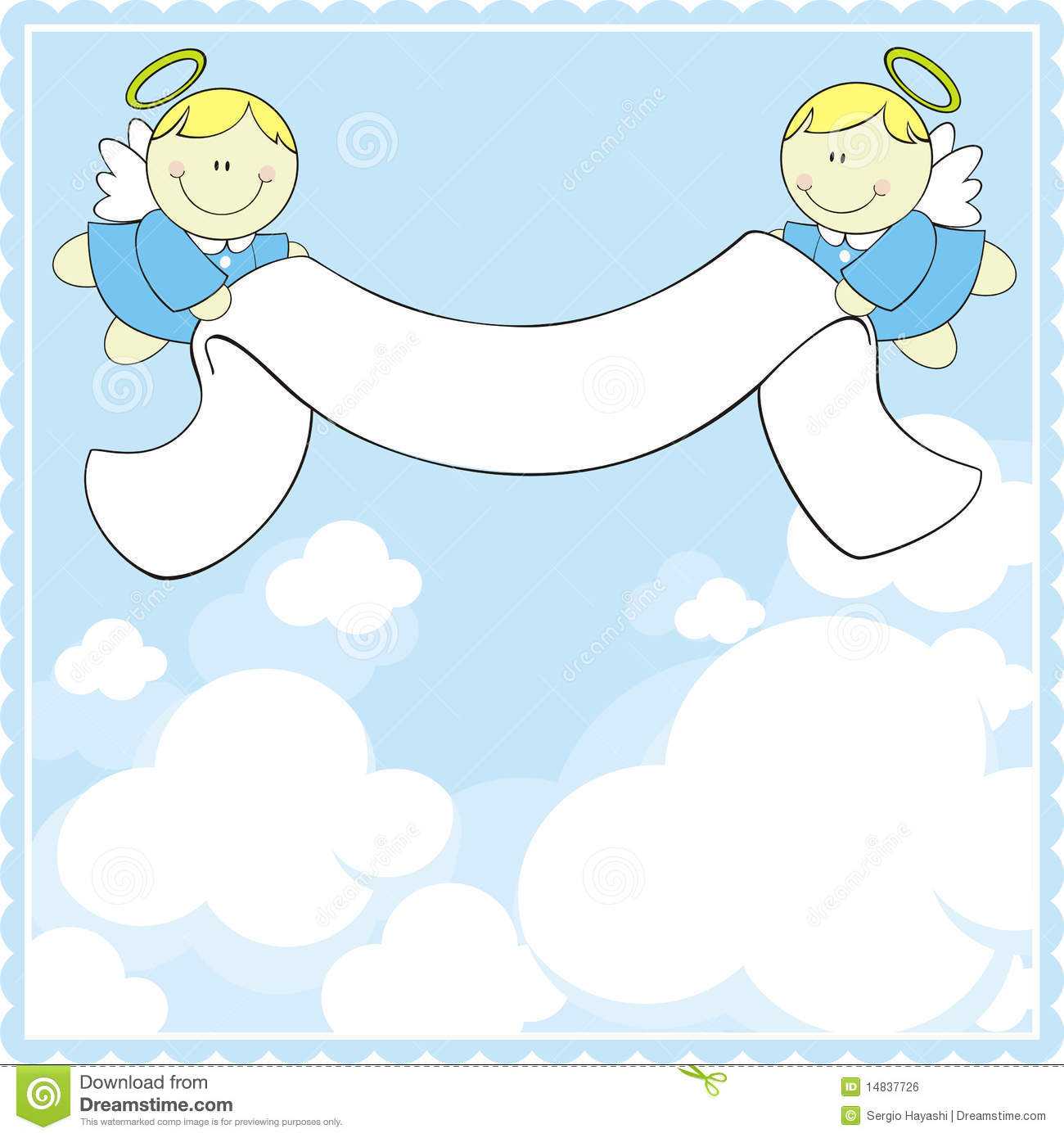 Baptism Greeting Card Stock Vector. Illustration Of With Christening Banner Template Free