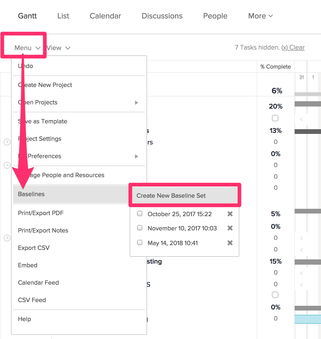 Baselines (Planned Vs. Actual Timeline) Throughout Baseline Report Template