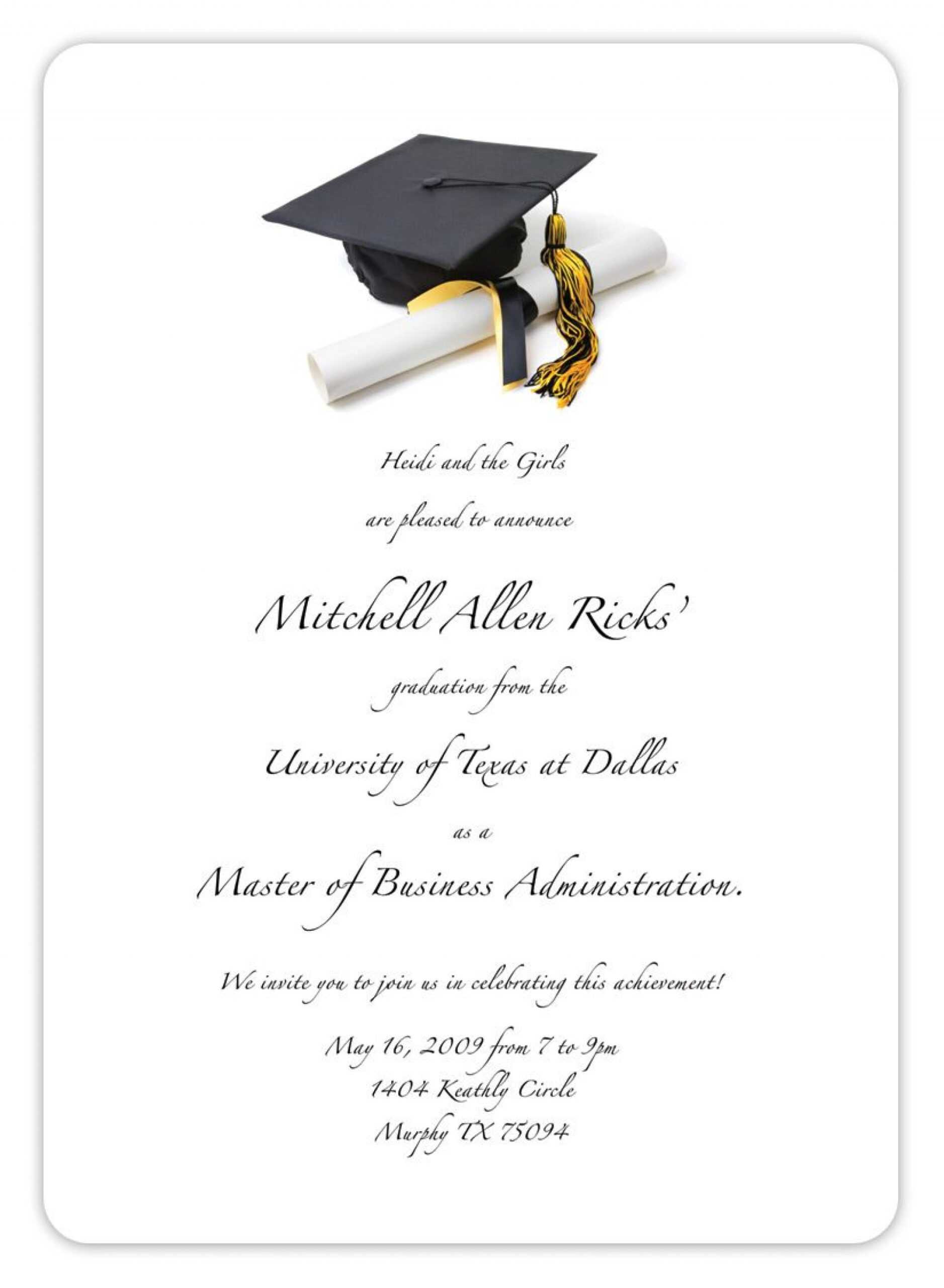 Best Graduation Invitation Templates Microsoft Word Template Regarding Graduation Invitation Templates Microsoft Word