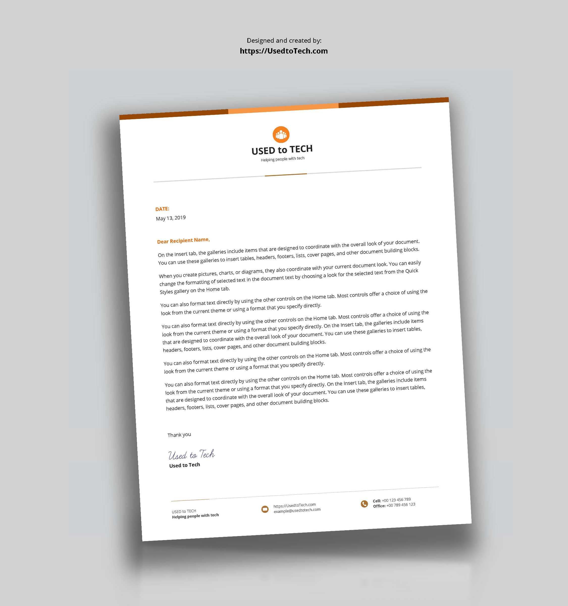 Best Letterhead Design In Microsoft Word – Used To Tech With Regard To Free Letterhead Templates For Microsoft Word