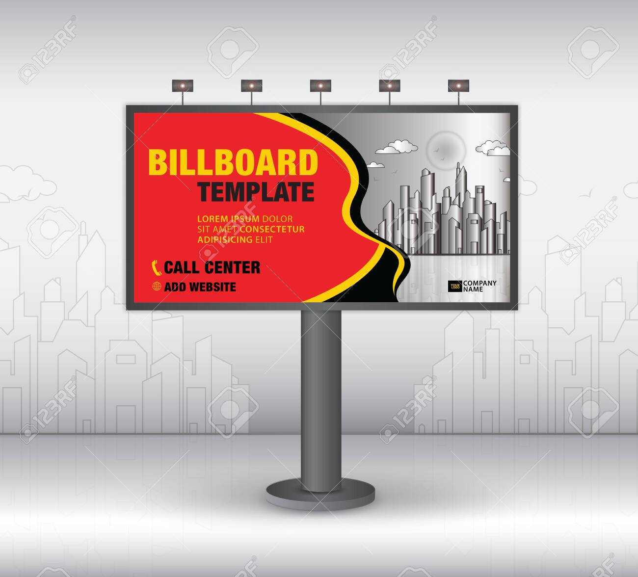 Billboard Design Vector, Banner Template, Advertisement, Realistic.. With Outdoor Banner Template