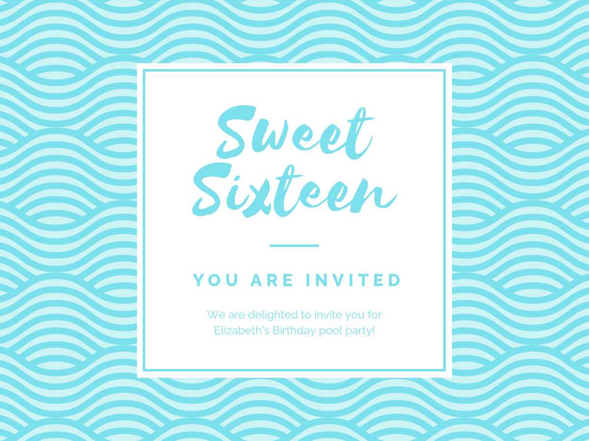 Birthday Party Invitation - Banner Template With Regard To Sweet 16 Banner Template