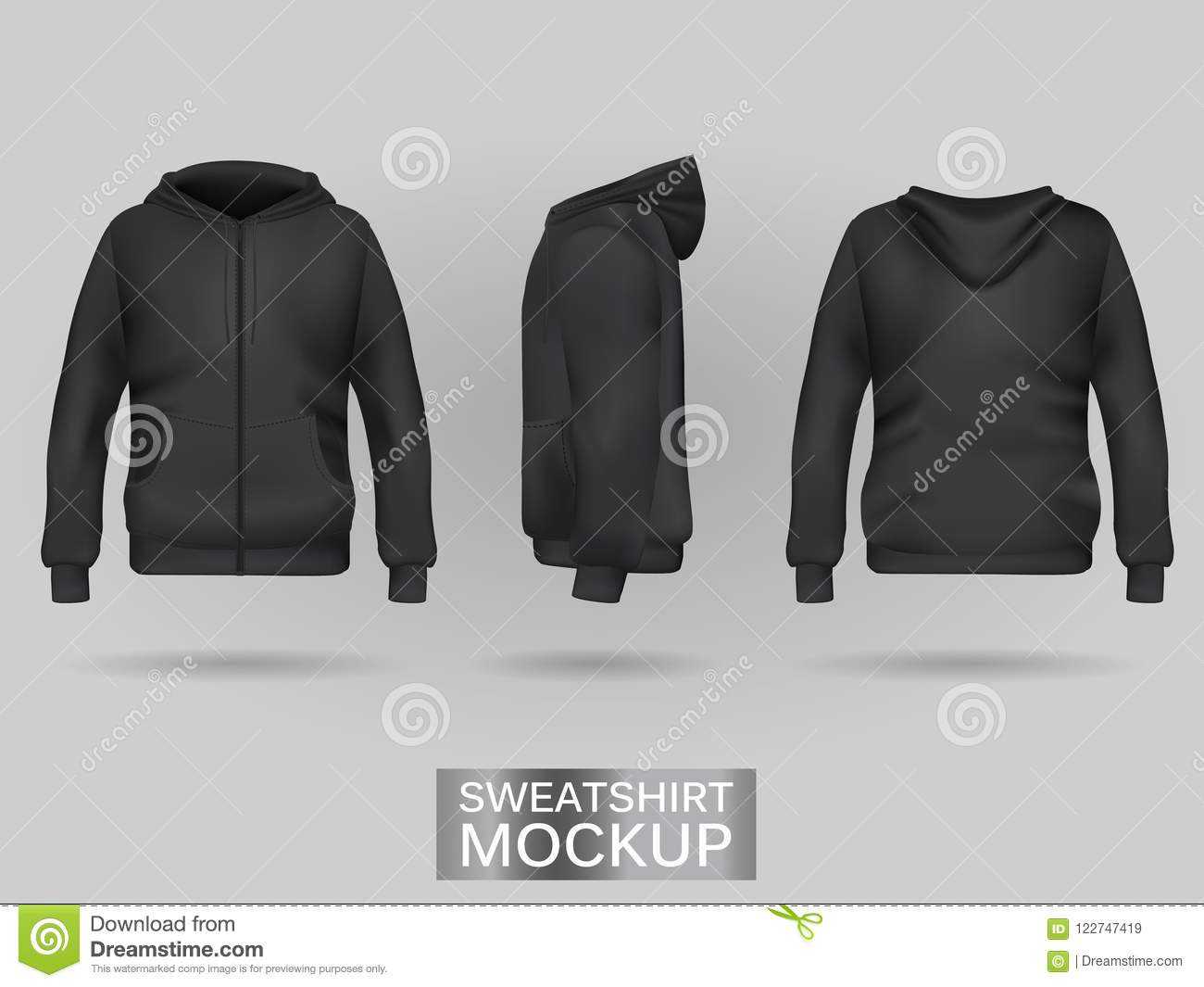 Black Sweatshirt Hoodie Template Stock Vector – Illustration Pertaining To Blank Black Hoodie Template