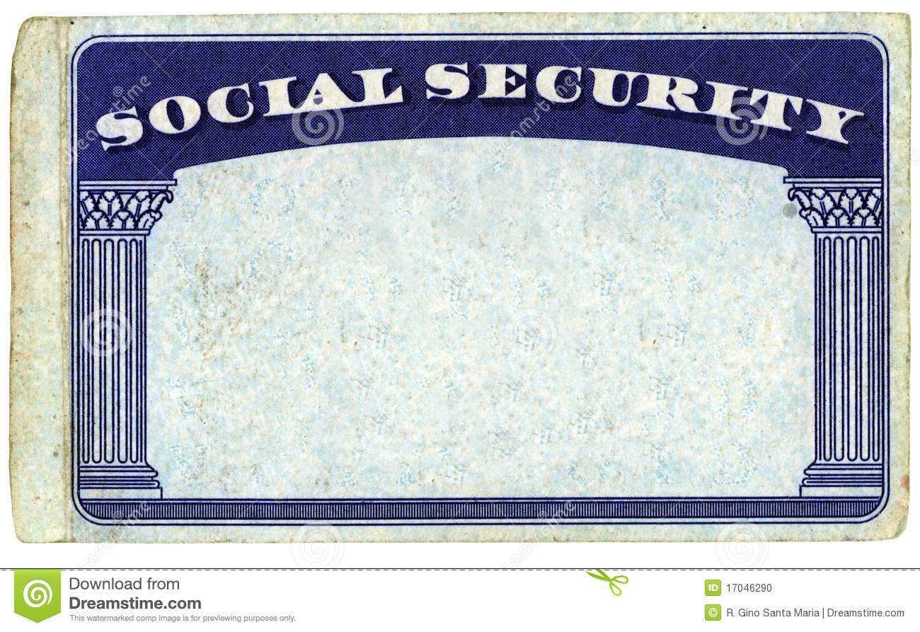 Blank American Social Security Card Stock Photo - Image Of Intended For Blank Social Security Card Template