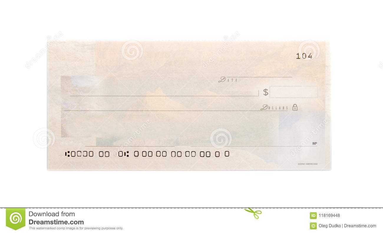 Blank Check Template Stock Photo. Image Of Blank, Horizontal Inside Blank Business Check Template