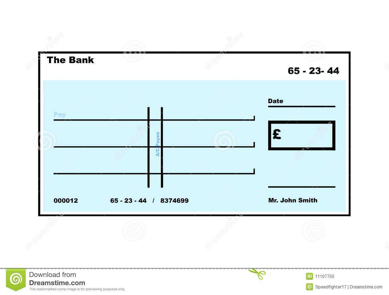 Blank English Cheque Stock Illustration. Illustration Of Regarding Blank Cheque Template Uk